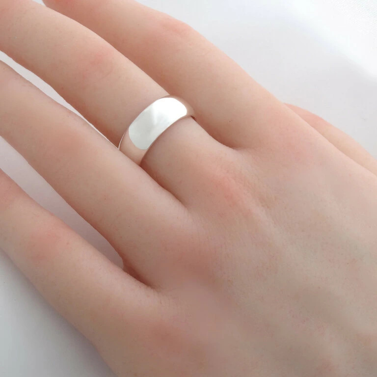 純銀 シルバー シンプル リング 純銀 レディース メンズ 甲丸 幅広 7mm 指輪 シンプル 刻印 SV1000