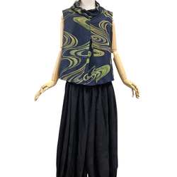 柿渋染めもんぺ【秋桜】ハンドメイドワイドパンツ 浴衣 50897b3308588bb16fced65c100b5b