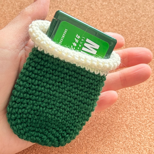 1/31終売予定】パクパクケースMサイズ寒色系シリーズ☆かぎ針編み