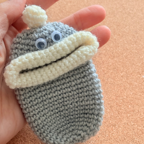 1/31終売予定】パクパクケースMサイズ寒色系シリーズ☆かぎ針編み