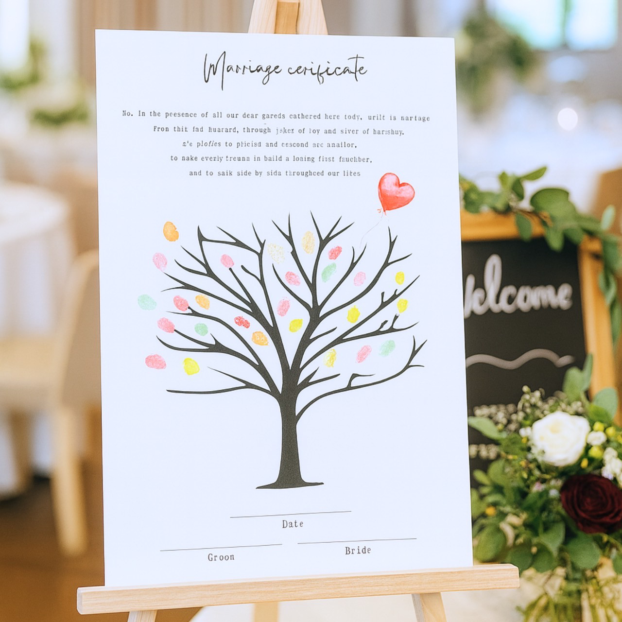 ウェディングツリー 結婚証明書 パネル ボード A3 そのまま飾れる 結婚式