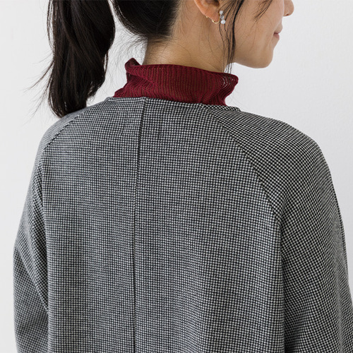 ジャガード編み ノーカラーZIPブルゾン ブラウス Crea delice