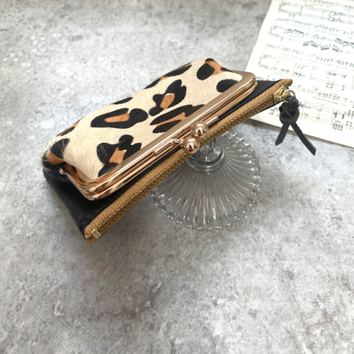 がま口ジッパーウォレット レオパード柄ハラコ がま口 M.Tailor 通販