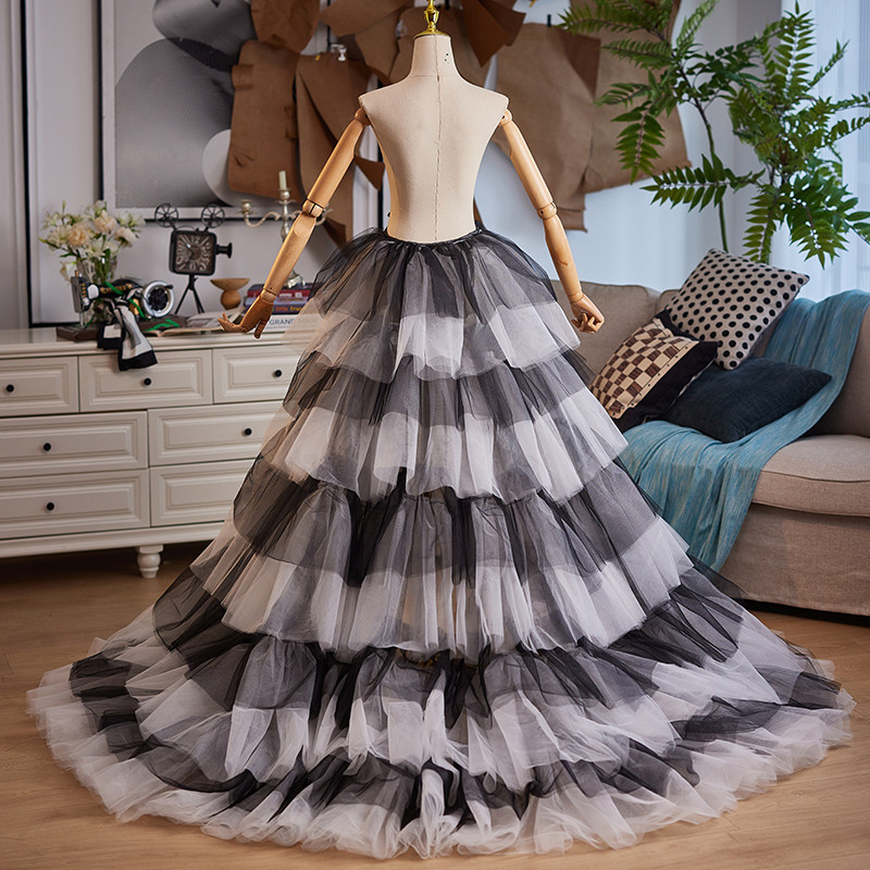 ロングトレーン 白黒の配色 高級感 DIY 裾引き 肩飾り アクセサリー 花嫁/ウェディングドレス DTY438 8,656円