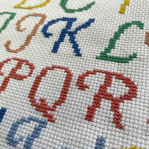 刺繍サンプラー 鳥とABC アルファベットサンプラー クロスステッチ刺繡