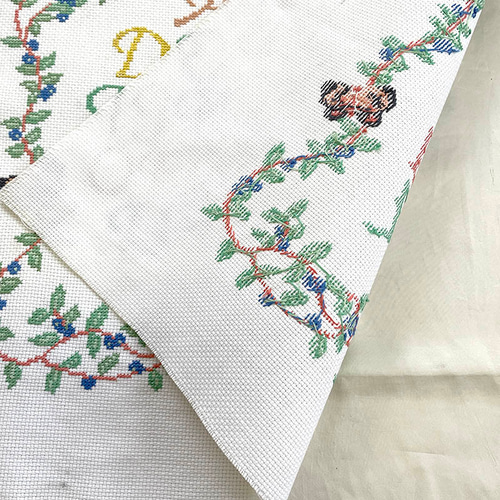 刺繍サンプラー 鳥とABC アルファベットサンプラー クロスステッチ刺繡