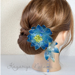 寧々】牡丹の正絹つまみ細工髪飾り 成人式 卒業式 結婚式 かんざし 飾