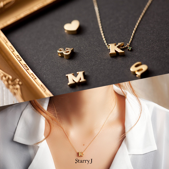 私だけの特別 - 立体イニシャル ネックレス 鏡面仕上げ 送料無料 シルバー925 K18GP