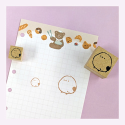 ぽっちゃり 動物 ＊ はんこ M【ぽちゃ 20mm ゴム印 のべ木（短）】 手帳 プチ スタンプ イラスト 印 #ハンコ 8枚目の画像