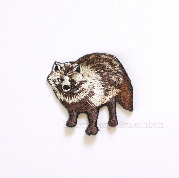 ホンドタヌキ タヌキ 狸 刺繍ワッペン ワッペン・アップリケ