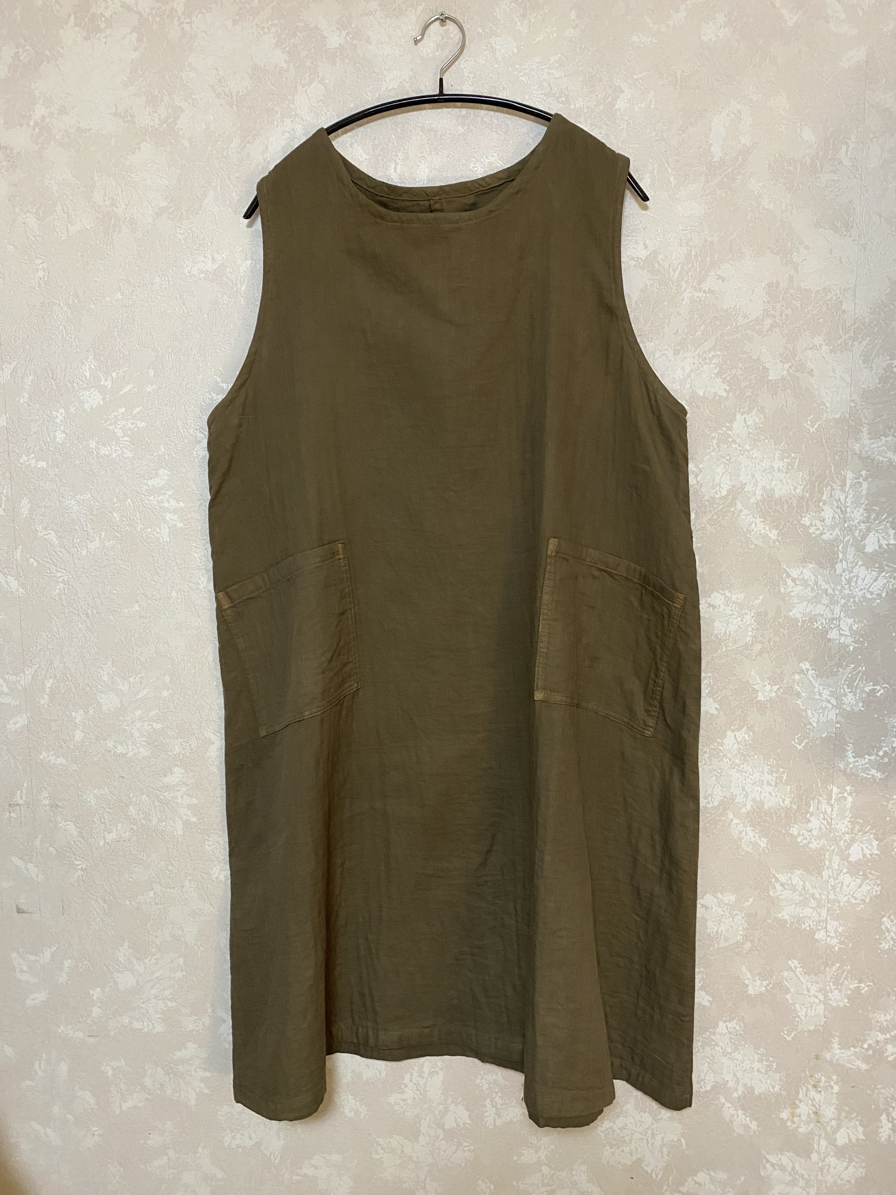 449.和柄のワンピース、山もも染め　Ｗコットンガーゼ　肌触り◎