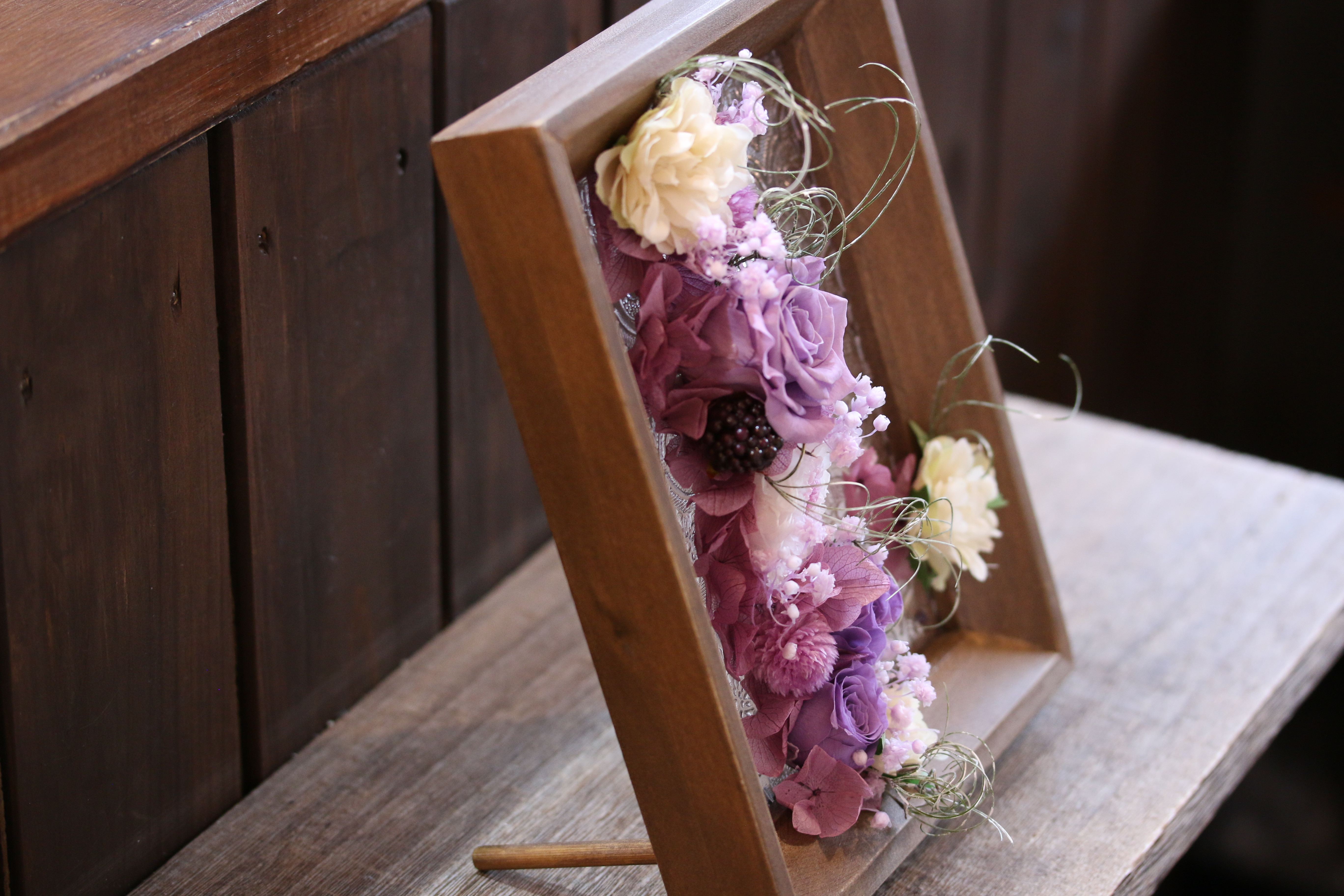 すりガラス風レトロなフレームプリザ