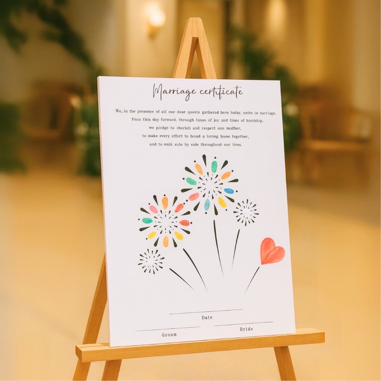 ゲスト参加 ウェディングツリー 結婚証明書 花火 パネル ボード A3 結婚式 ウェルカムボード