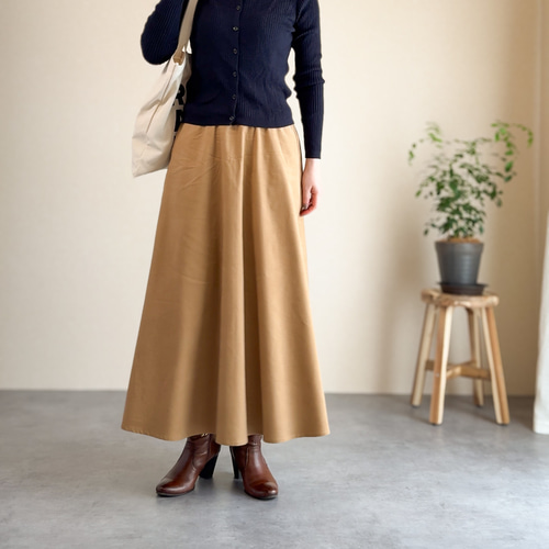 12/15まで限定販売】フレアスカート 軽くてあったかいコットン