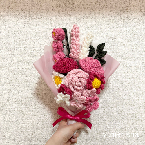 毛糸の花束ピンク vol.2 アートフラワー yumehana 通販 19830743