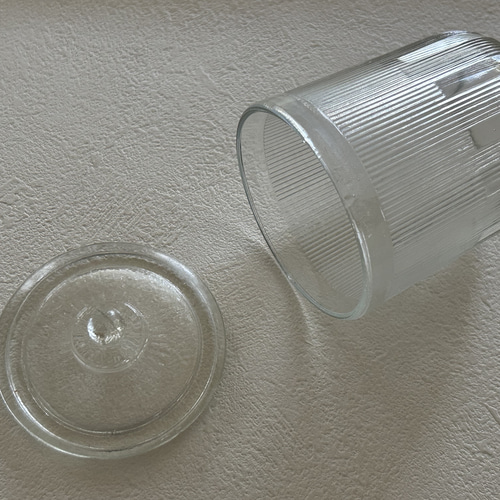 Japanese Vintage ガラスの蓋付き小物入れ ② どんぐり型 昭和レトロ
