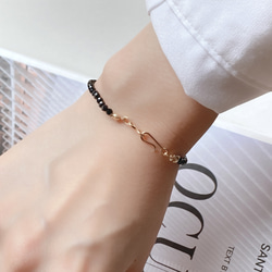 [14kgf]B10 ブラックスピネル　ブレスレット 1枚目の画像