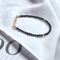[14kgf]B10 ブラックスピネル　ブレスレット 5枚目の画像