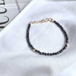 [14kgf]B10 ブラックスピネル　ブレスレット 7枚目の画像