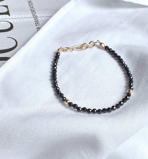 [14kgf]B10 ブラックスピネル　ブレスレット 7枚目の画像