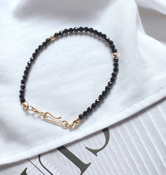 [14kgf]B10 ブラックスピネル　ブレスレット 4枚目の画像