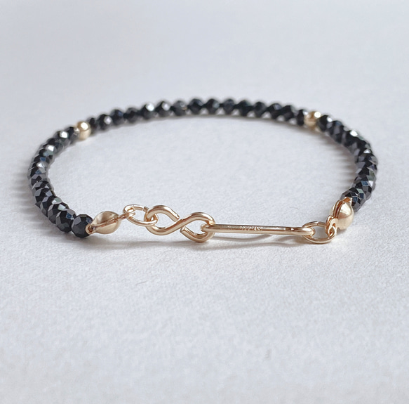 [14kgf]B10 ブラックスピネル　ブレスレット 2枚目の画像