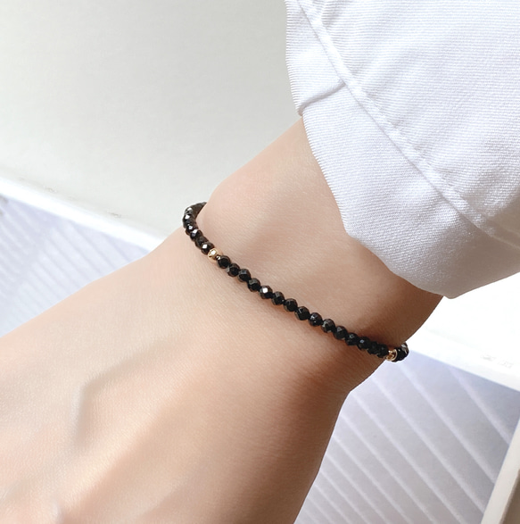 [14kgf]B10 ブラックスピネル　ブレスレット 3枚目の画像