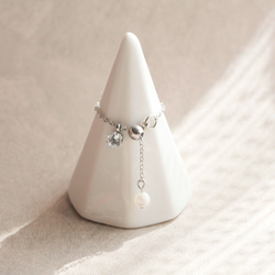 選べる誕生石チェーンリング　フリーサイズ　天然石　指輪　マザーパール　サージカルステンレス　ゴールド　シルバー 14枚目の画像