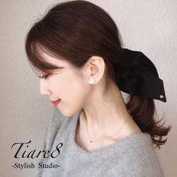 在少★【大人可愛いスエード調スクエアシュシュ✨】おしゃれな大人のための秋冬ﾍｱｱｸｾｻﾘｰ✨黒/ﾌﾞﾗｯｸ 1枚目の画像