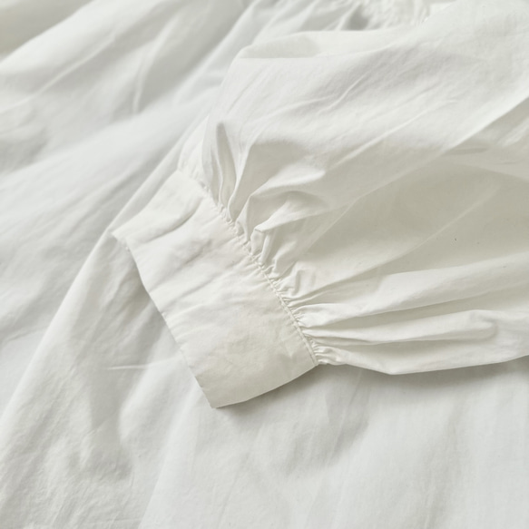 【コットン♡可愛い秋のブラウス♡丸首】バルーンスリーブ│ナチュラルな秋│コットン│ギャザー│大人可愛い│T-221SL 18枚目の画像