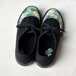 スニーカー「オリーブBH」グリーン系ドット作品！レディース 2E【22.5〜25cm】受注制作 7枚目の画像