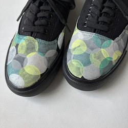 スニーカー「オリーブBH」グリーン系ドット作品！レディース 2E【22.5〜25cm】受注制作 4枚目の画像