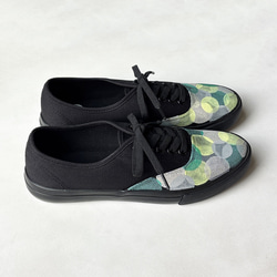 スニーカー「オリーブBH」グリーン系ドット作品！レディース 2E【22.5〜25cm】受注制作 6枚目の画像