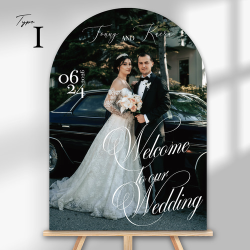 9デザインから選べる✨アーチ型のウエディングウェルカムボード パネル