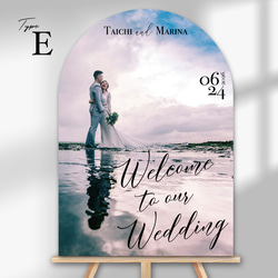 9デザインから選べる✨アーチ型のウエディングウェルカムボード　パネル印刷｜結婚式｜写真｜オーダー｜アーチフォトボード｜前 11枚目の画像