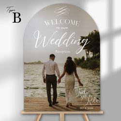 9デザインから選べる✨アーチ型のウエディングウェルカムボード　パネル印刷｜結婚式｜写真｜オーダー｜アーチフォトボード｜前 8枚目の画像
