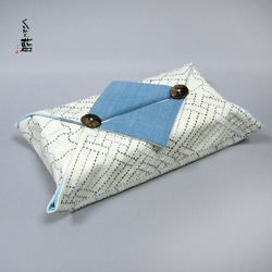 ハンドメイドうめ ねじり梅のコースター 型染 絣 藍木綿 古布 藍染め s2124-01