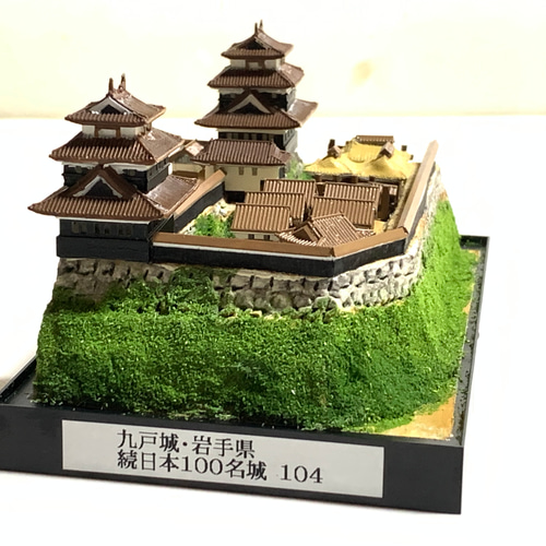 完成品】九戸城・岩手県 お城 ミニジオラマ 手のひらサイズ 城コレ