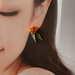 金木犀 キンモクセイ ピアス イヤリング 4枚目の画像