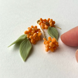 金木犀 キンモクセイ ピアス イヤリング 2枚目の画像