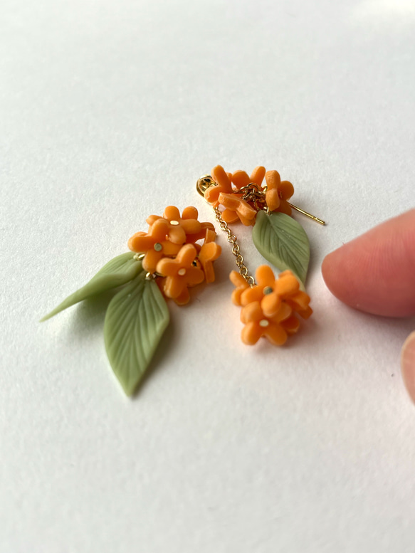 金木犀 キンモクセイ ピアス イヤリング 2枚目の画像