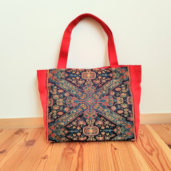 花柄帯のトートバッグ＊着物リメイク Floral Obi Tote Bag *Kimono