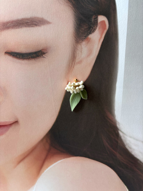銀木犀 ギンモクセイ ピアス イヤリング 5枚目の画像