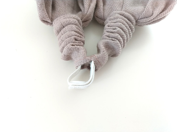 調整可能リネンのターバン...くすみピンク 4枚目の画像