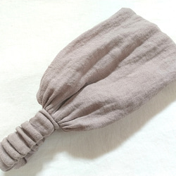 調整可能リネンのターバン...くすみピンク 2枚目の画像