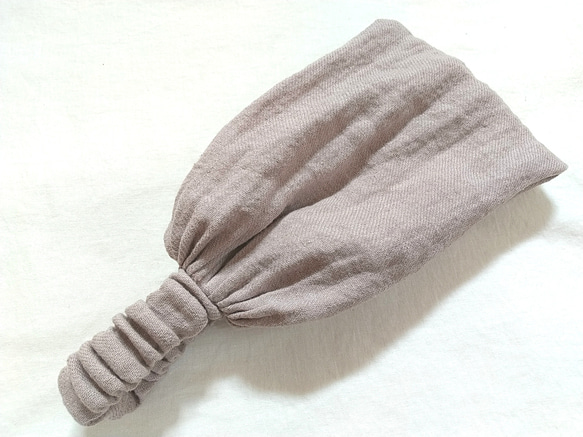 調整可能リネンのターバン...くすみピンク 2枚目の画像