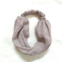 調整可能リネンのターバン...くすみピンク 3枚目の画像