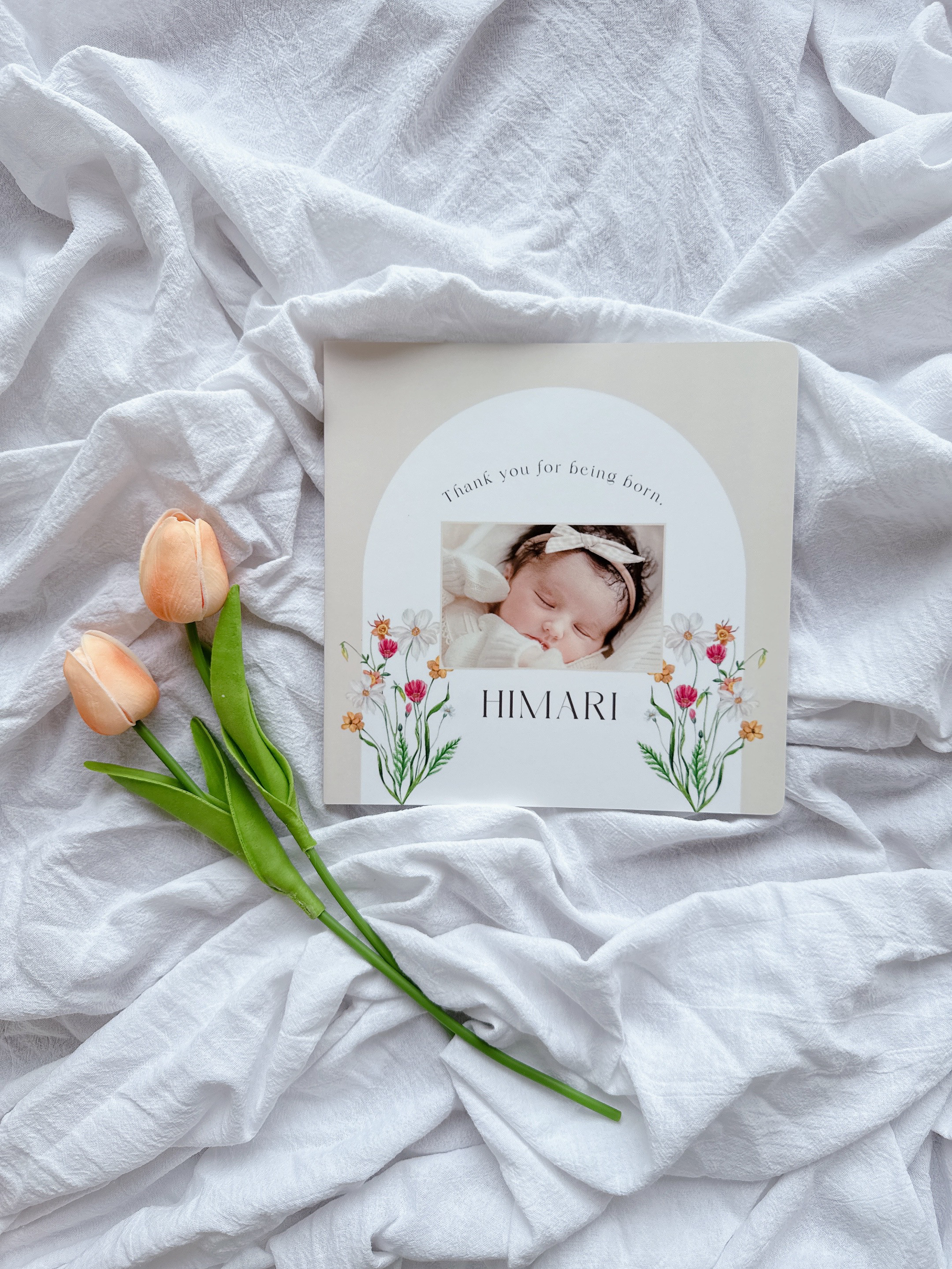 【Premium_FLORAL PINK】全8ページ　エコー写真　アルバム　フォトブック　手形足形