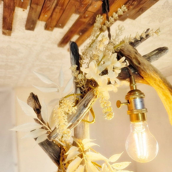 限定1台！ 流木のペンダントライト1灯　YUITO　LED電球付属　｜天井照明　カフェ/サロン店舗照明 5枚目の画像