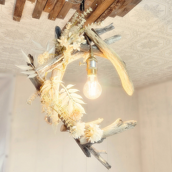 限定1台！ 流木のペンダントライト1灯　YUITO　LED電球付属　｜天井照明　カフェ/サロン店舗照明 2枚目の画像